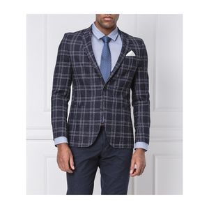 HUGO Mens Boss Red Label Navy Single Breasted Windowpane Plaid Blazer Jacket 40R